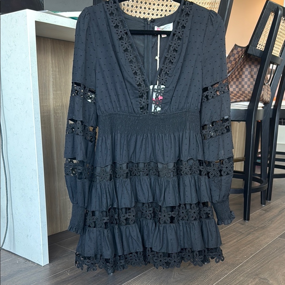 NWT- Darling Vici black lace dress - S